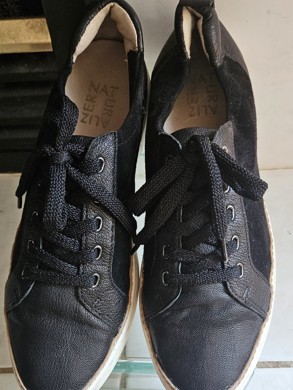Naturilizer Zoey Black Lace-Up Sneakers